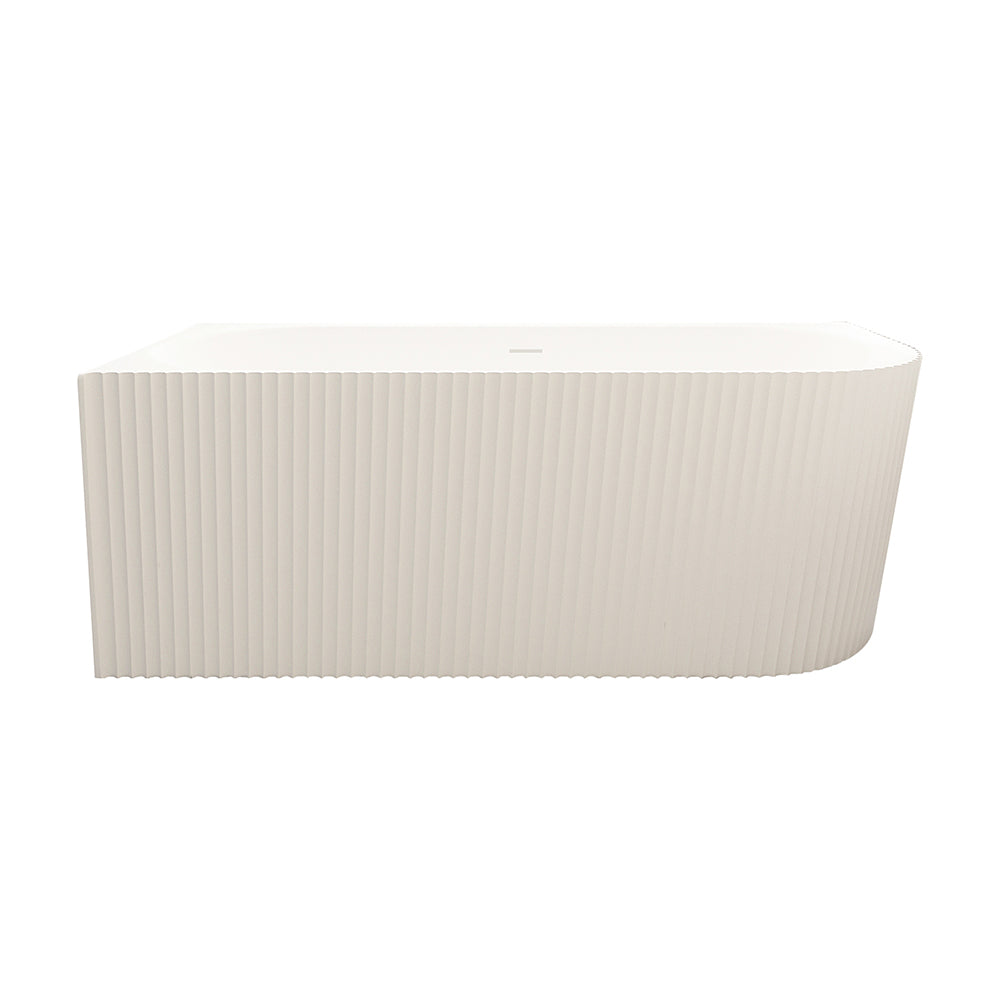 Rose V-Groove Corner Bathtub - Matt White