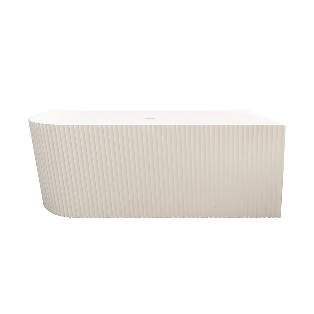 Rose V-Groove Corner Bathtub - Matt White