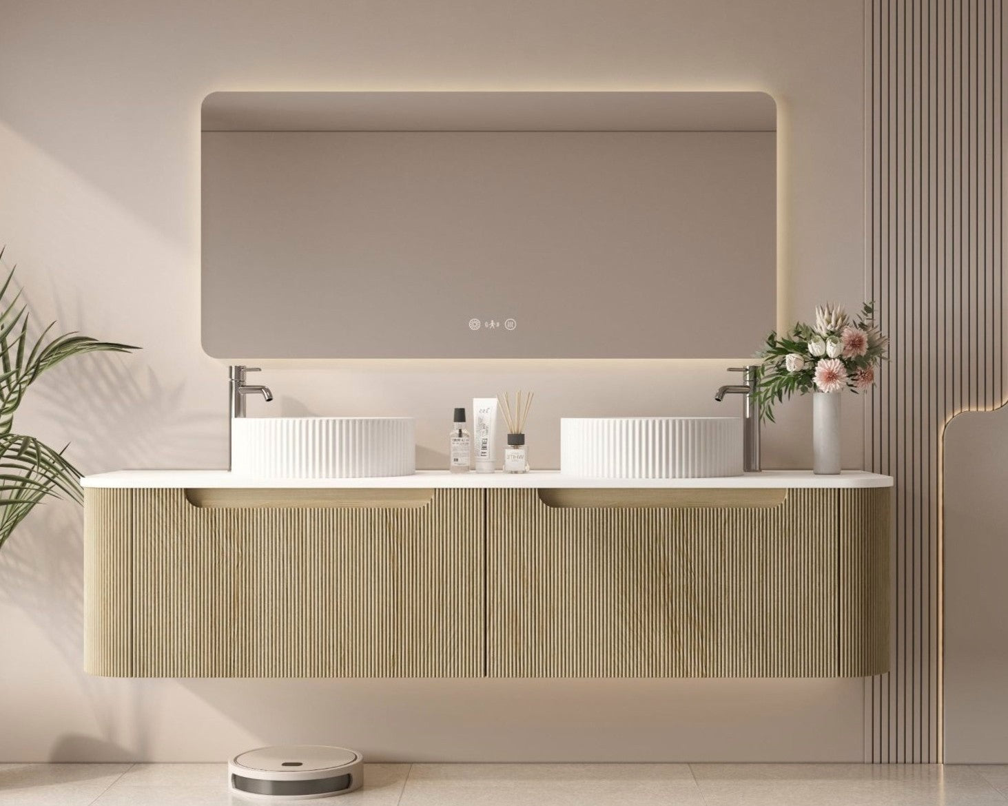 Rome 1800mm Wall-Hung Cabinet - Bur Oak