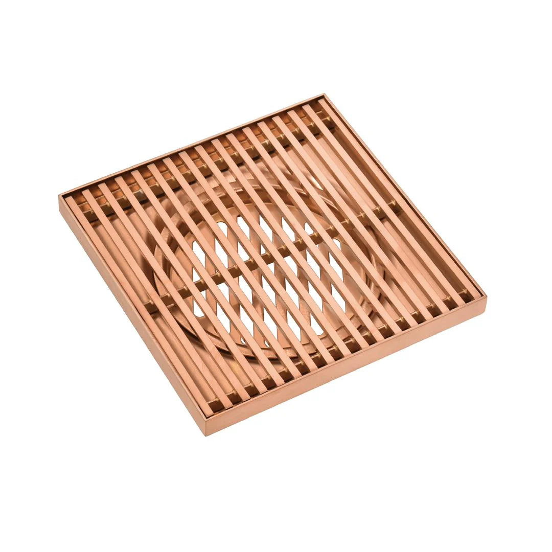 Rose Gold Square Slim Grill Linear Floor Waste