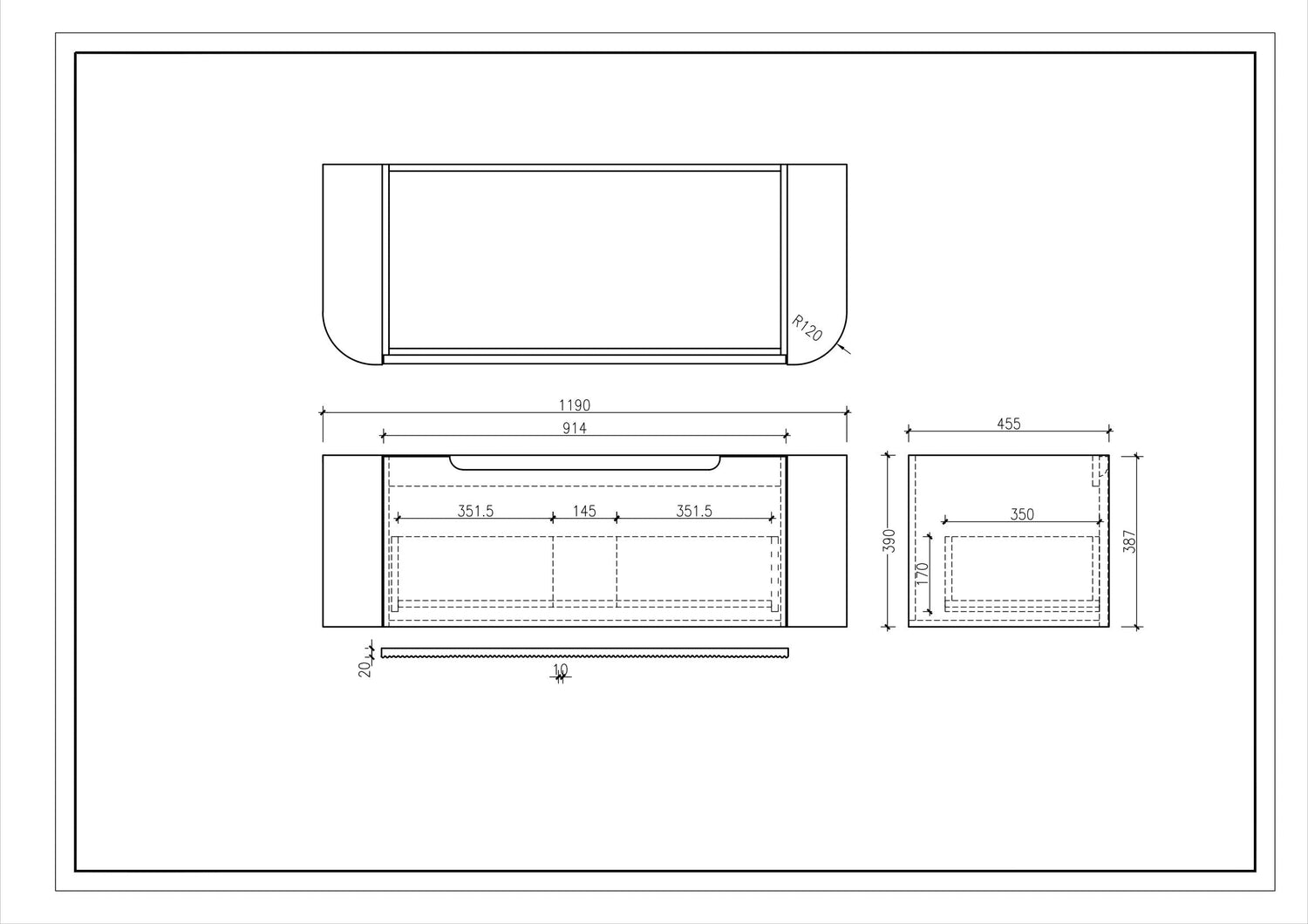 Rome 1200mm Wall-Hung Cabinet - Bur Oak