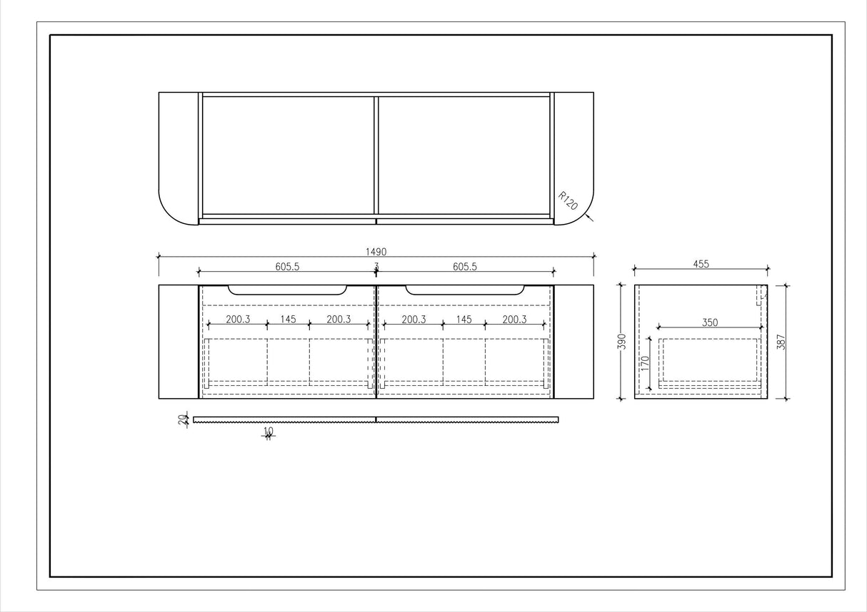 Rome 1500mm Wall-Hung Cabinet - Matt White