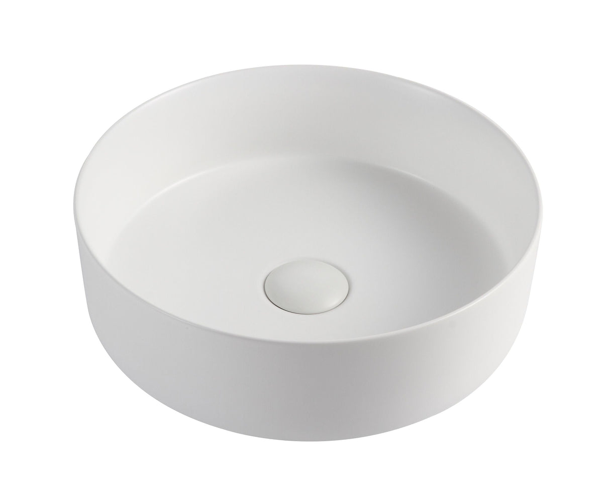 Sasso 30 Counter-top Round Basin - Matt White