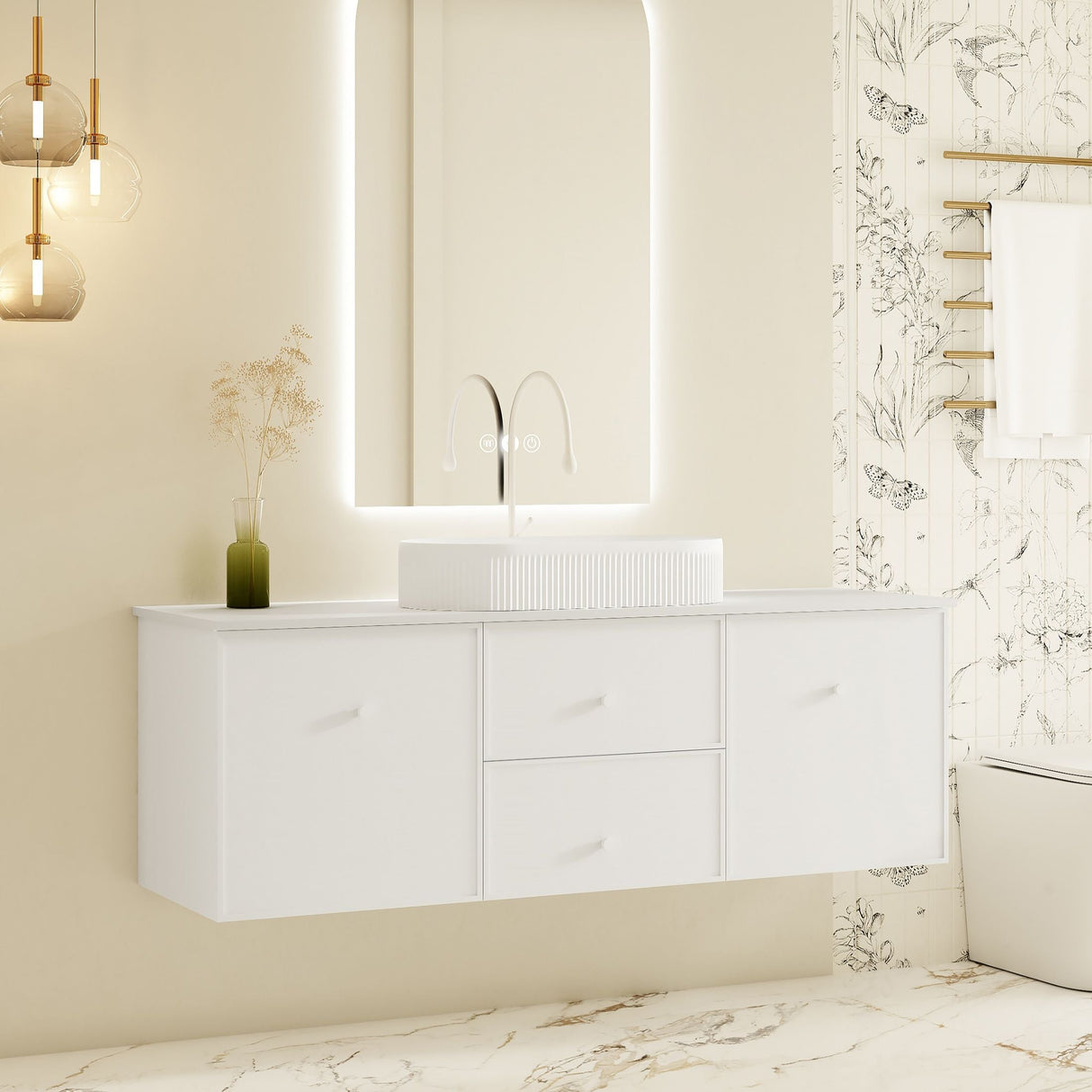 Seattle 1500mm Wall-Hung Cabinet - Matt White