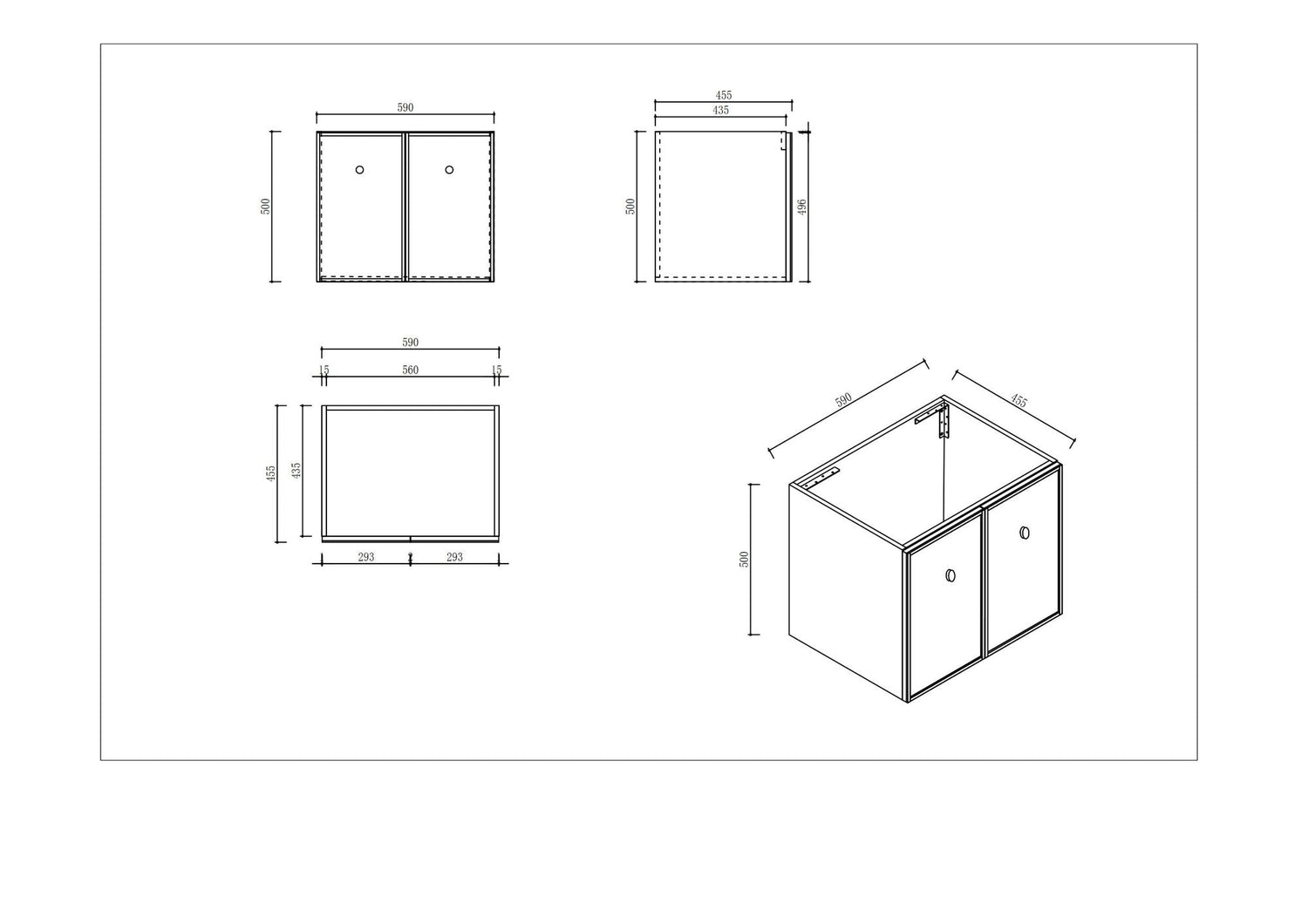 Seattle 600mm Wall-Hung Cabinet - Matt White