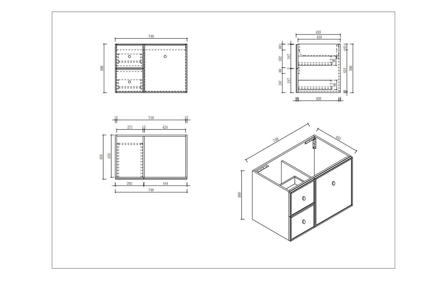 Seattle 750mm Wall-Hung Cabinet - Matt White
