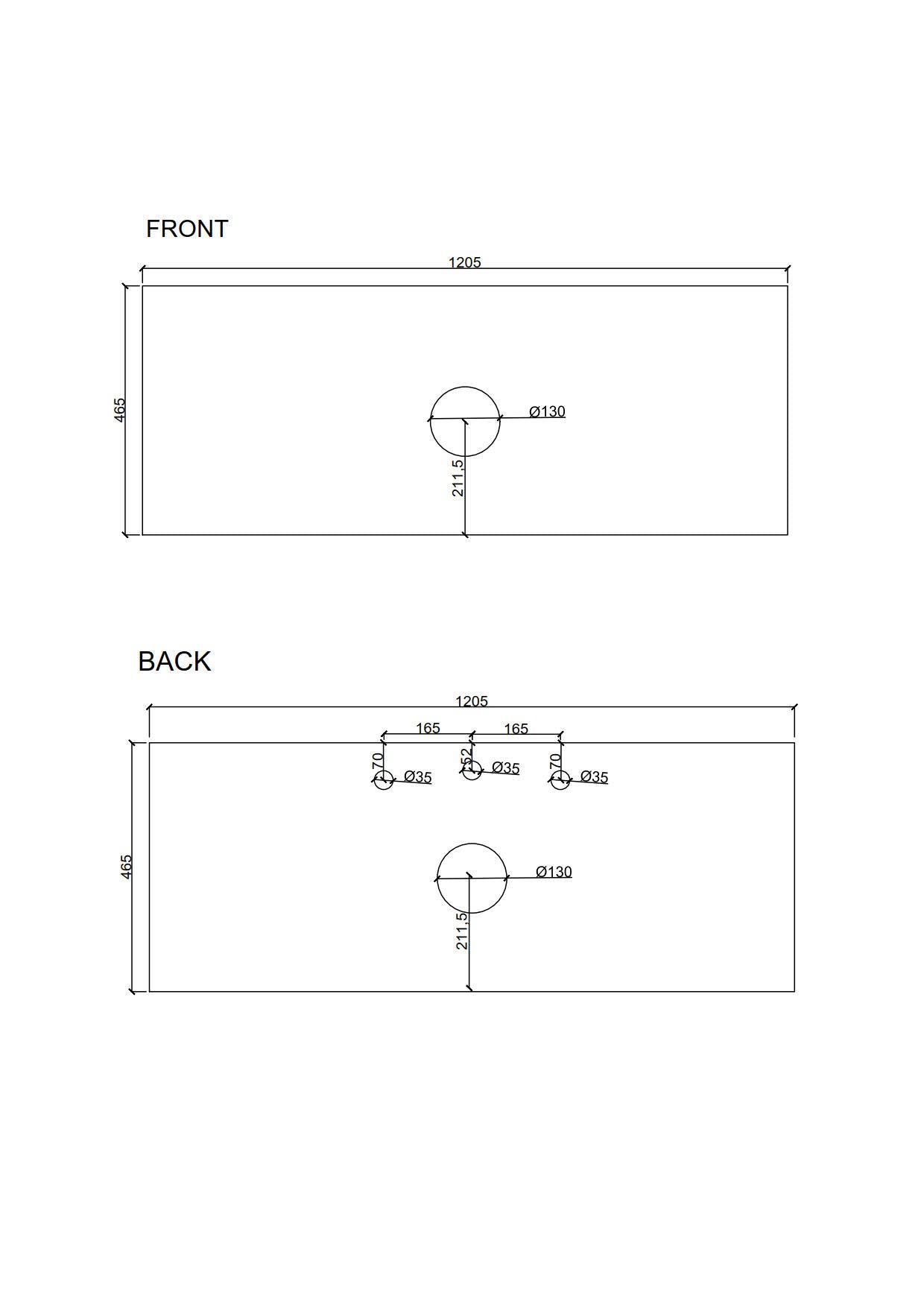 Seattle 1200mm Wall-Hung Cabinet - Matt White