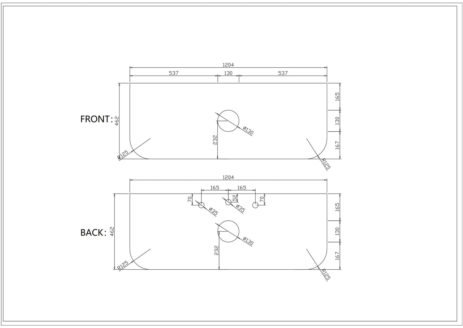 Rome 1200mm Wall-Hung Cabinet - Matt Black