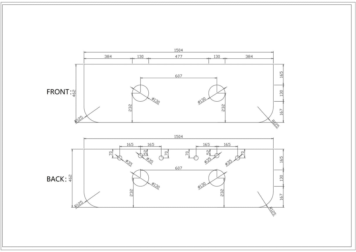1500mm Stone Top- Silica Free Quartz Stone