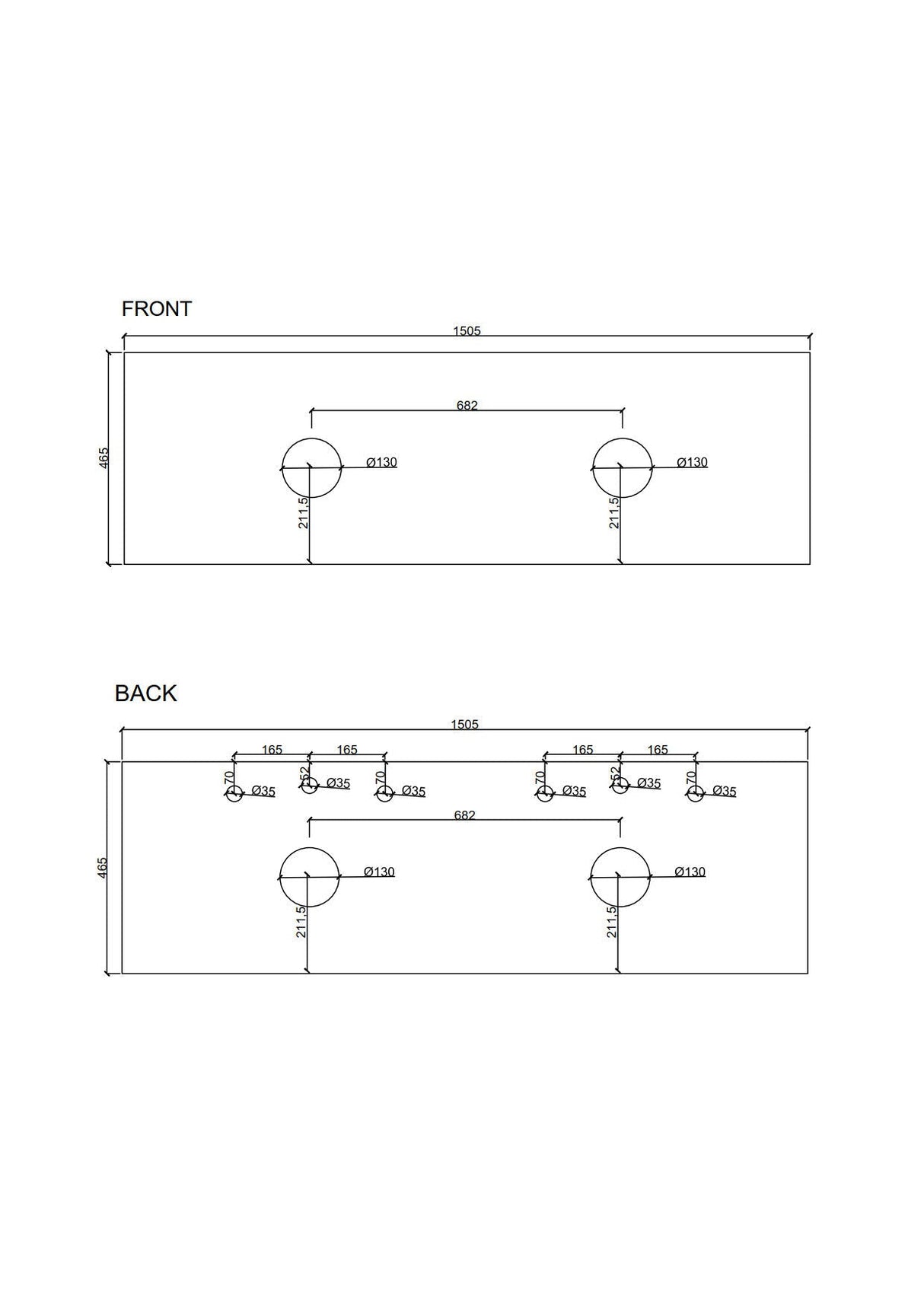 Seattle 1500mm Wall-Hung Cabinet - Matt White