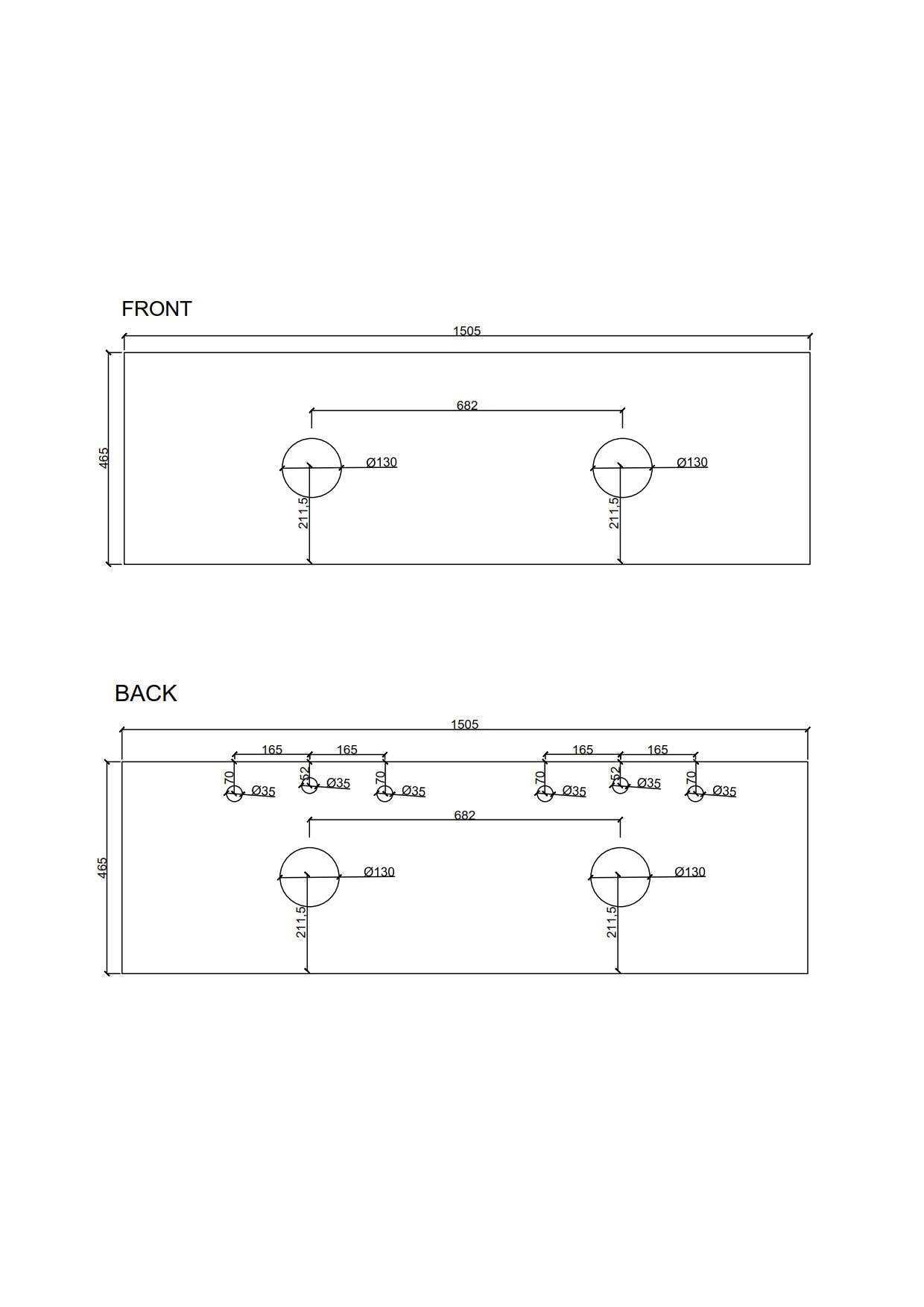 Seattle 1500mm Wall-Hung Cabinet - Matt White