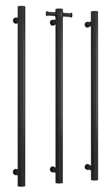 Vertical Single Towel Rail - Matt Black | Thermogroup