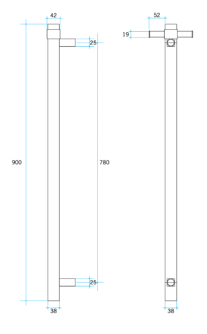 Vertical Single Towel Rail - Matt Black | Thermogroup