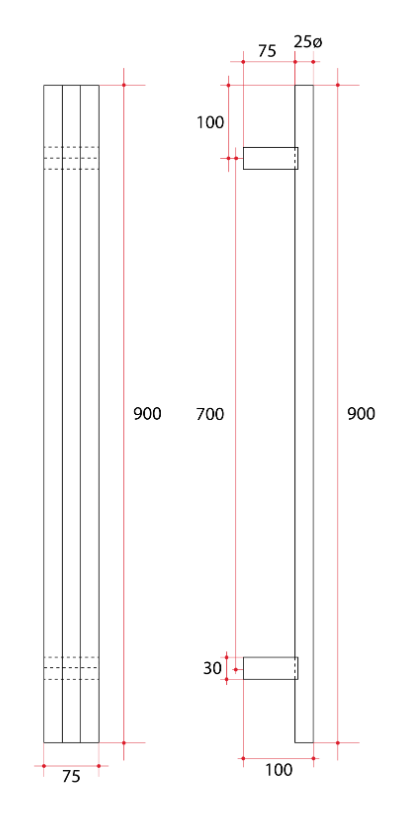 Triple Tube Vertical Single Heated Towel Rail