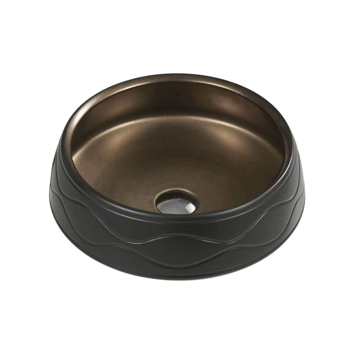 Trier 75 Counter-Top Round Basin - Bronze with Art Matt Black
