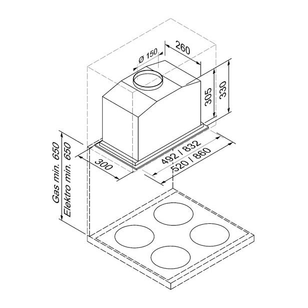 BLAUPUNKT 90CM UNDERMOUNT (STAINLESS STEEL)