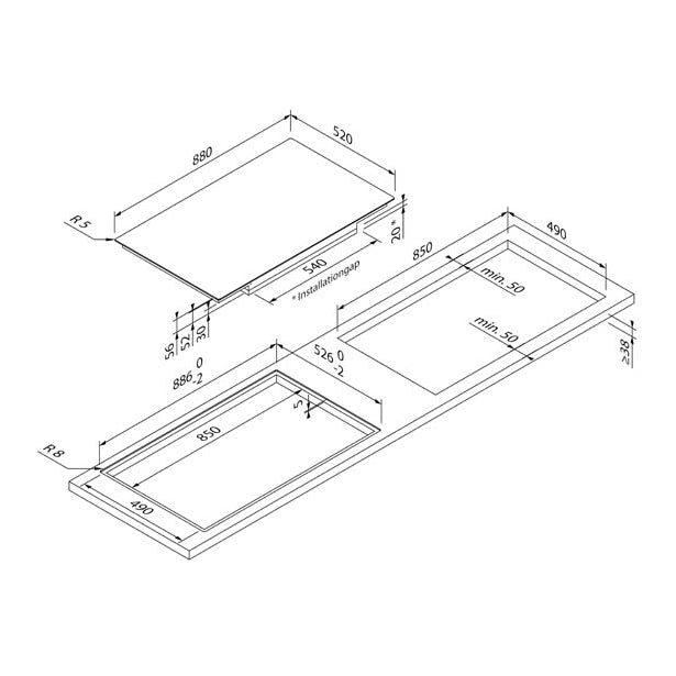 BLAUPUNKT 90CM INDUCTION COOKTOP (BLACK)