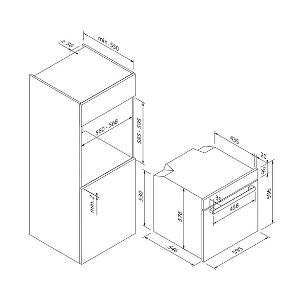 BLAUPUNKT 60CM BUILT-IN 12-FUNCTION PYROLYTIC OVEN WITH AIR FRYER (DARK STEEL)