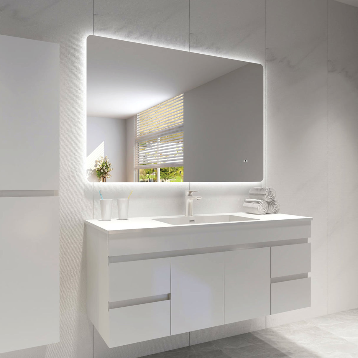 Jasper Rectangular Touchless 1200 X 750 Frameless LED Mirror - Three Light Temperatures