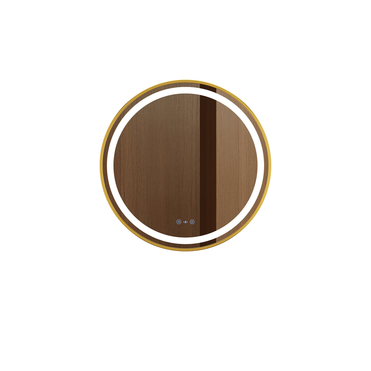 Venus 600/750/900mm LED Round Mirror – Brushed Gold Frame