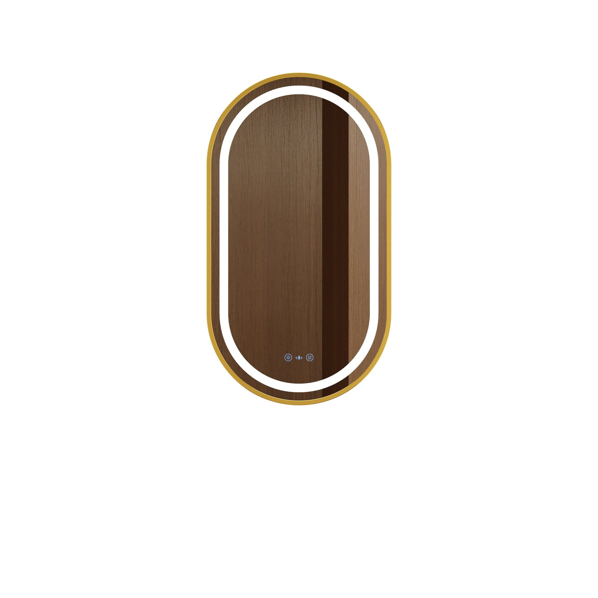 Venus 500×900mm LED Oval Mirror – Brushed Gold Frame