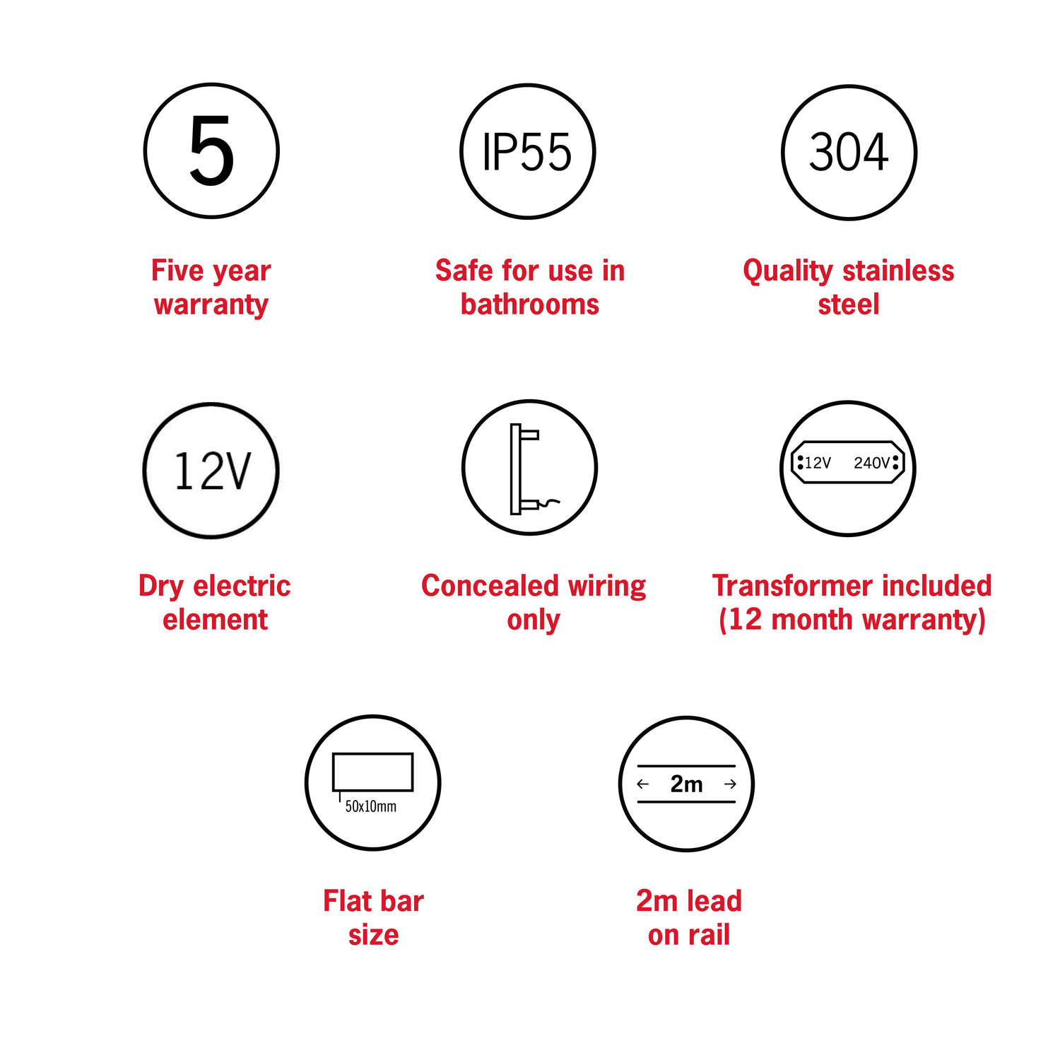 VP900PL Flat Pill 12Volt Vertical Plated Polished Heated Towel Rail