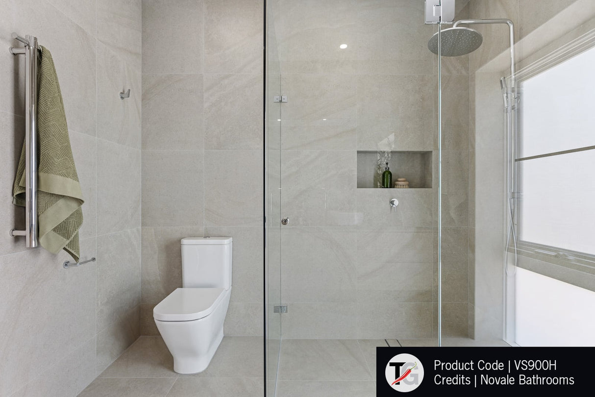 VS900H Straight Round Vertical Single Polished Heated Towel Rail