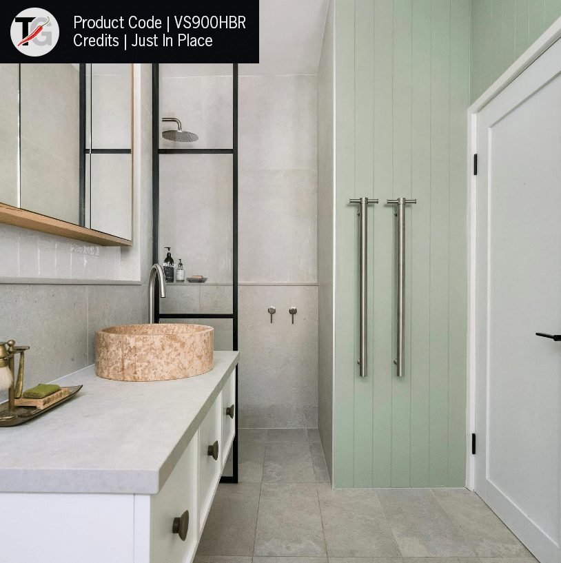 VS900HBR Brushed Round Vertical Single Heated Towel Rail