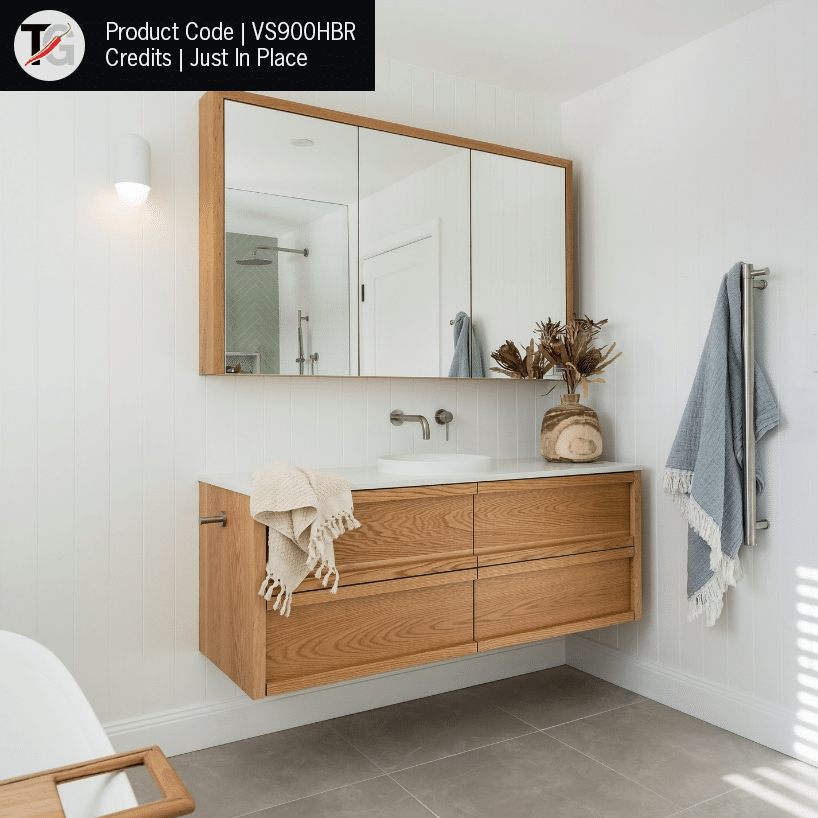 VS900HBR Brushed Round Vertical Single Heated Towel Rail