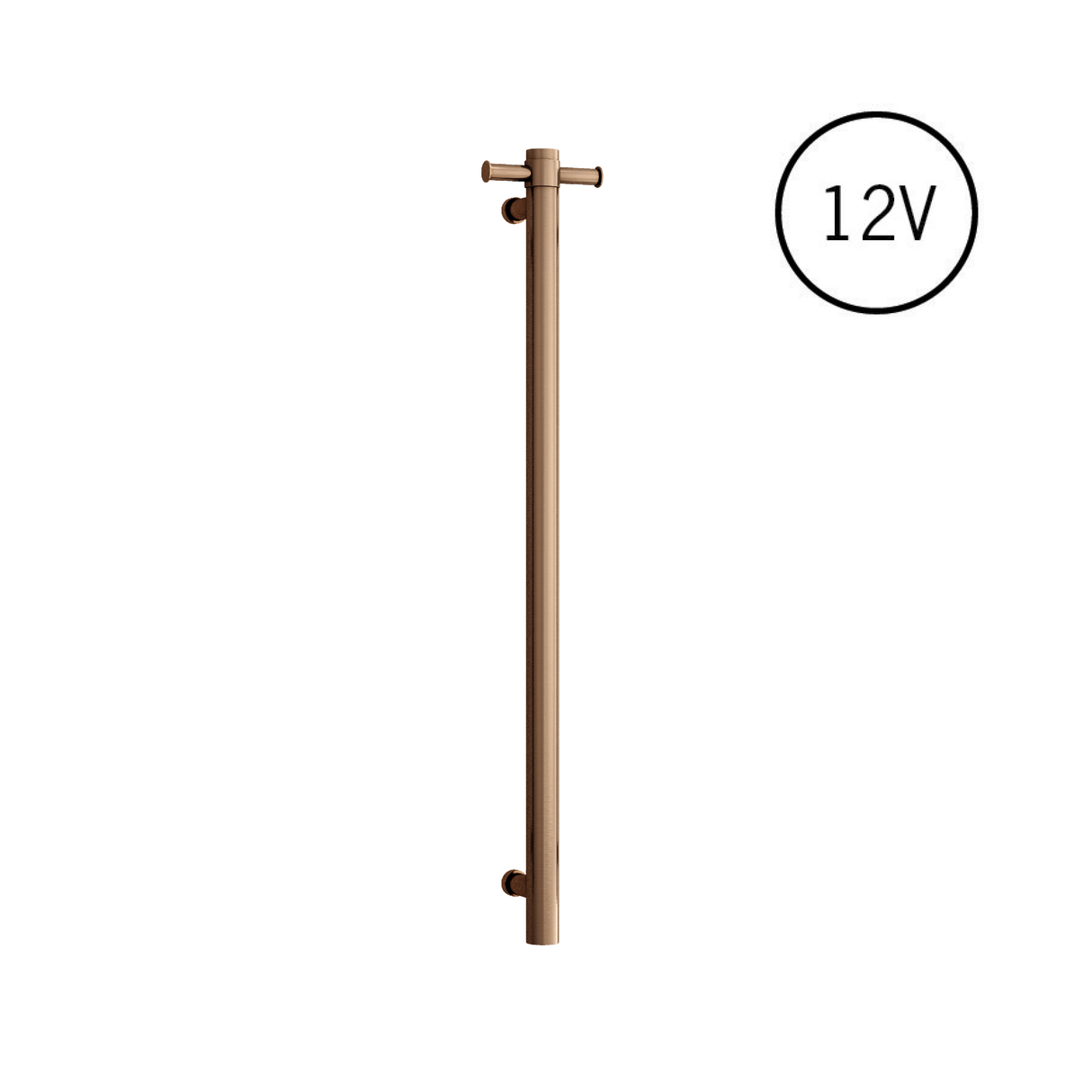 VS900HBZ Brushed Bronze Round Vertical Heated Rail