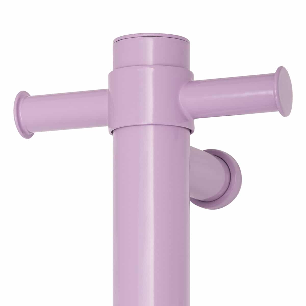 VS900HLS Lilac Satin Straight Round Vertical Single Heated Towel Rail