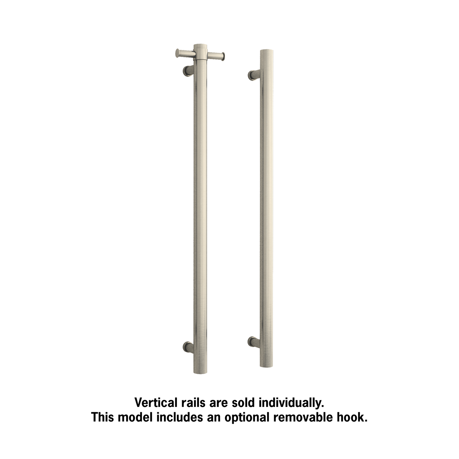 VSH900HBN Brushed Nickel 240Volt Vertical Single Heated Rail