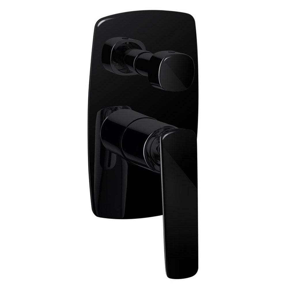 Bellino High Gloss Black Wall Mixer with Diverter