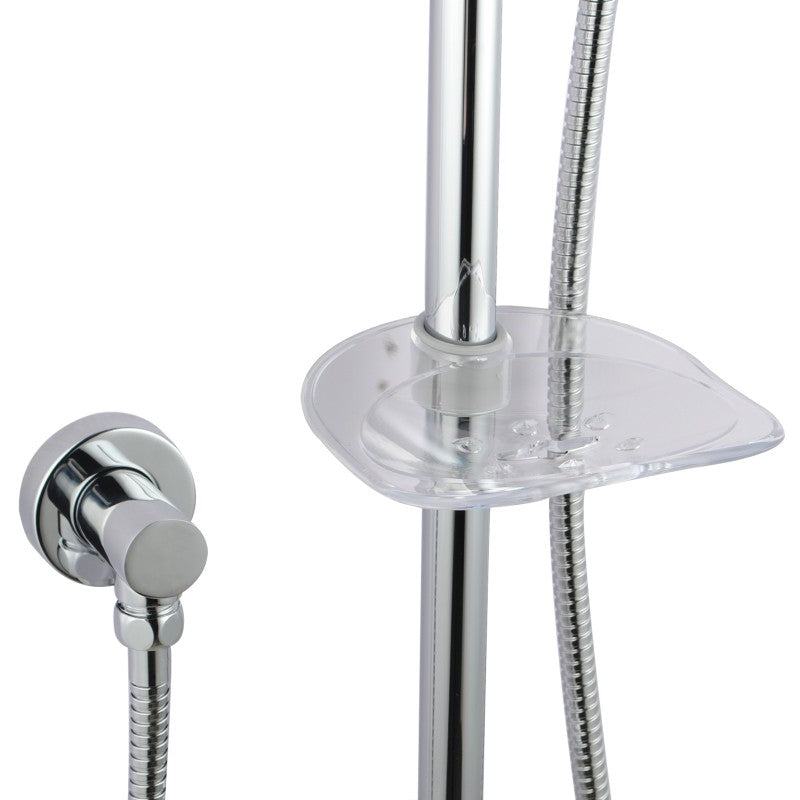 Chrome Shower Rail with Soap Dish