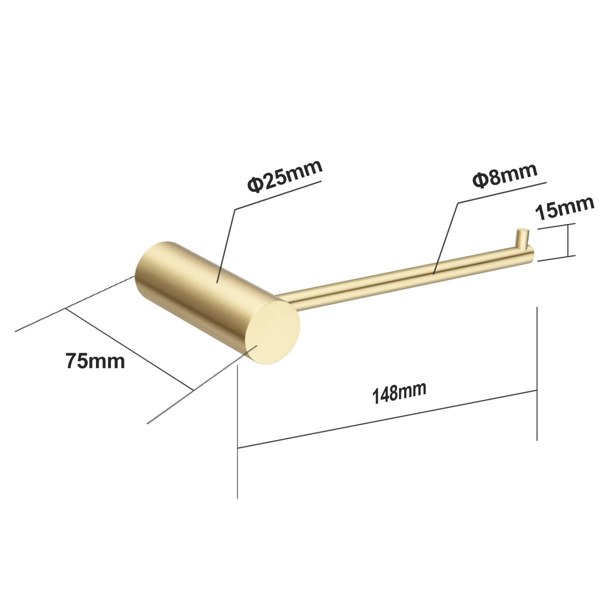 Brushed Brass Toilet Paper Holder