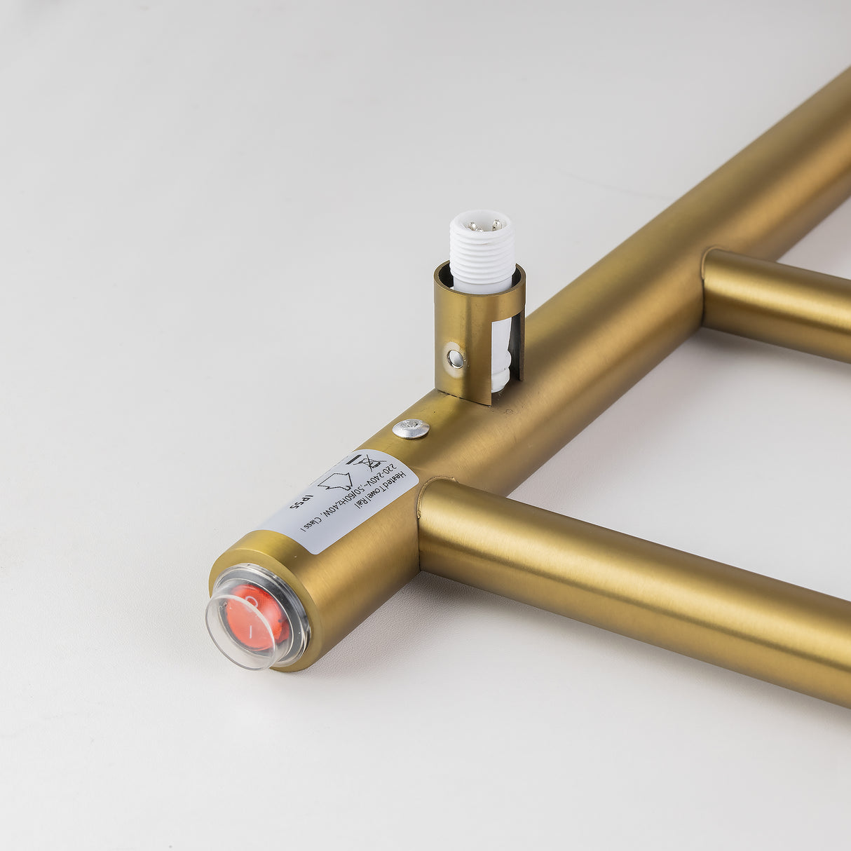 Brushed Brass Heated Towel Rack 4 Bars