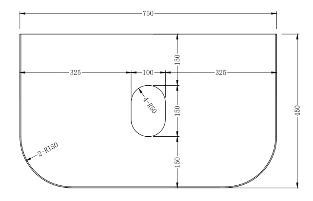 Adair Curved Fluted Wall Hung Vanity - Walnut Wood | 750mm x 450mm