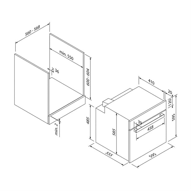 BLAUPUNKT 60CM BUILT-IN 5-FUNCTION OVEN (STAINLESS STEEL)