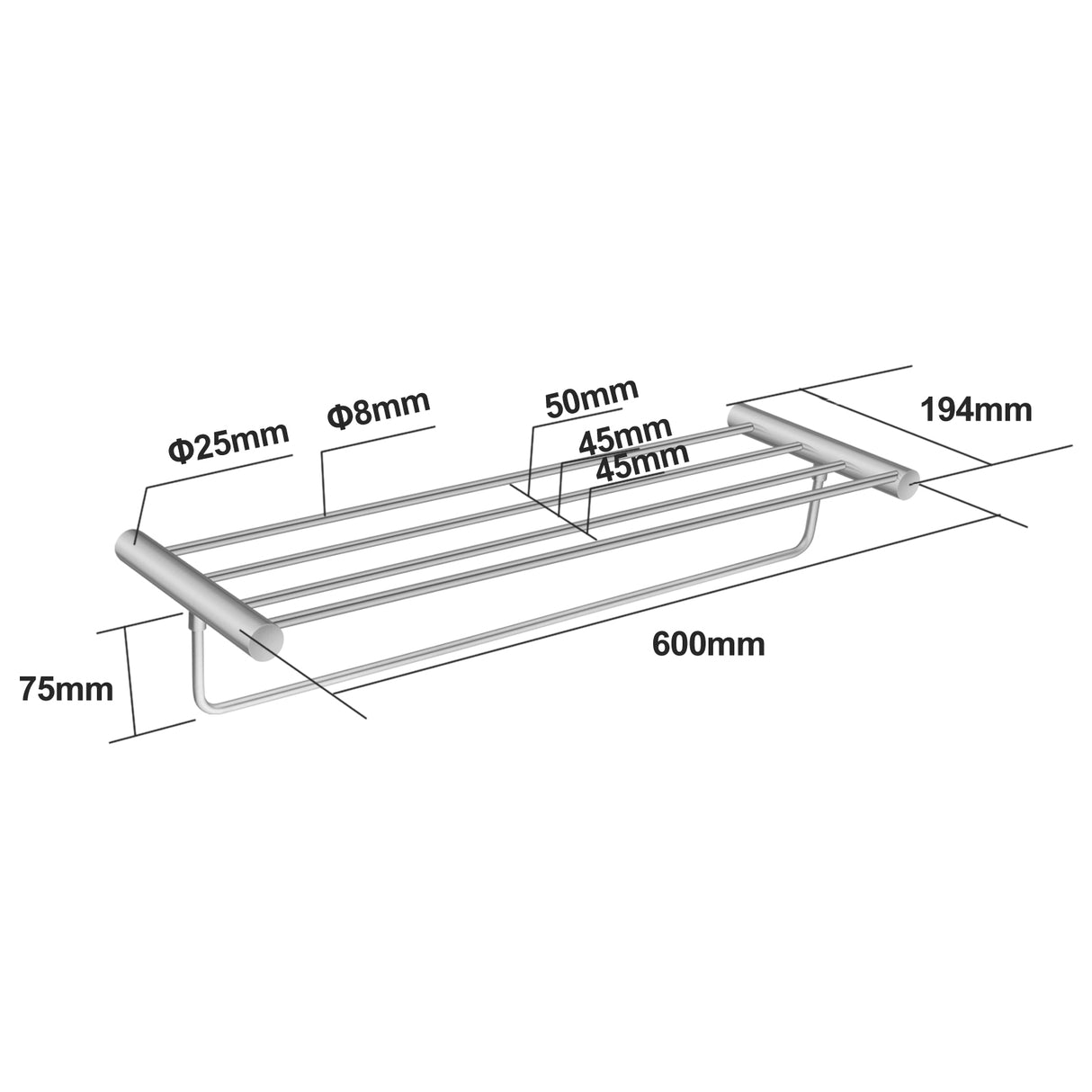 Brushed Nickel Shower Shelf