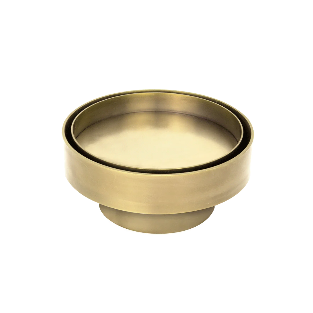 100mm Round Brushed Gold Tile Insert Floor Waste