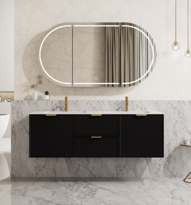 Miami Double Bowl Wall Hung Vanity 1500X455X480MM