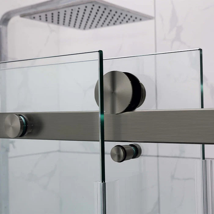Frameless Adjustable Over Bath Wall to Wall Sliding Shower Screen