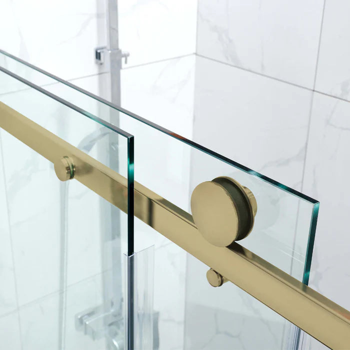 Frameless Adjustable Over Bath Wall to Wall Sliding Shower Screen