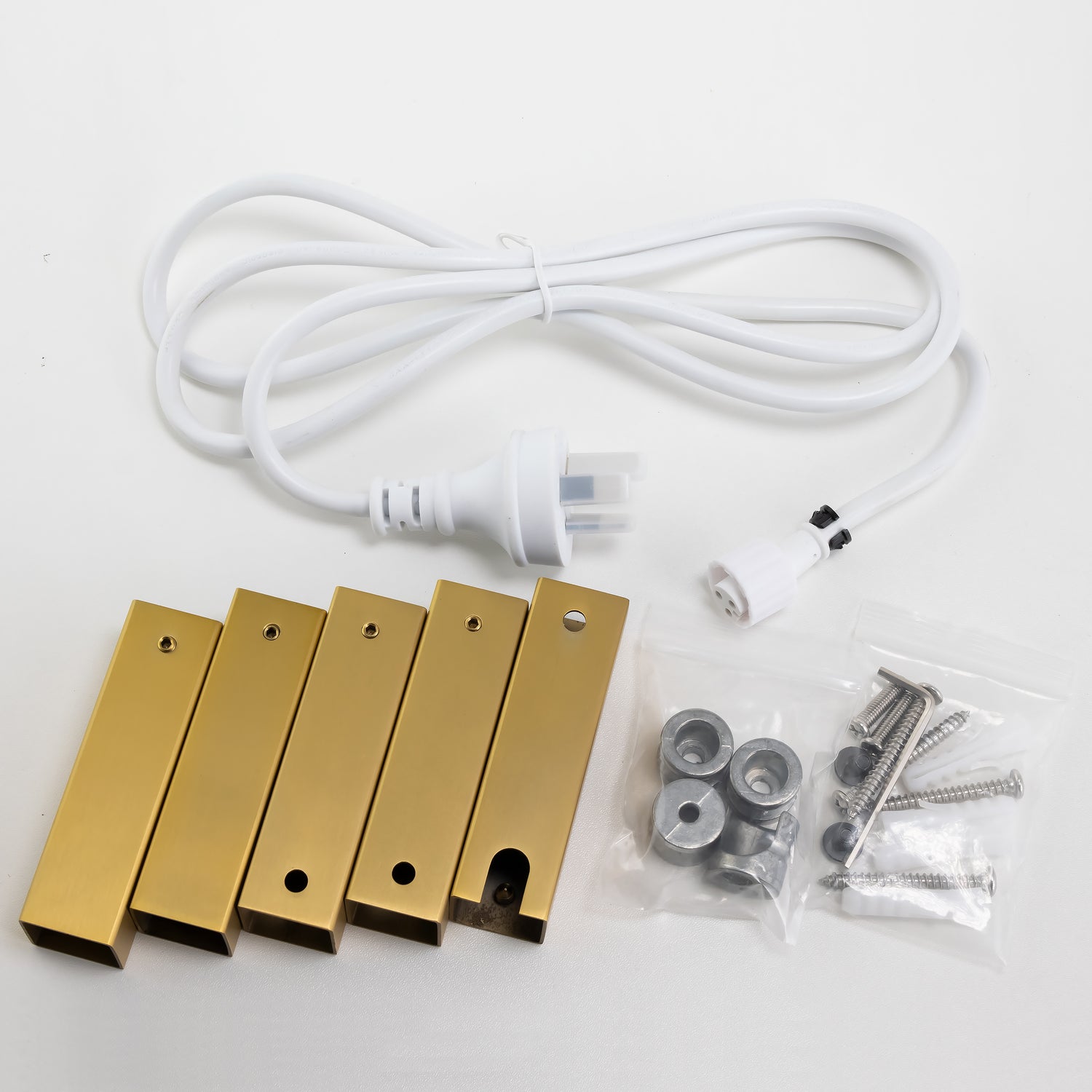 Brushed Brass Heated Towel Rack 6 Bars