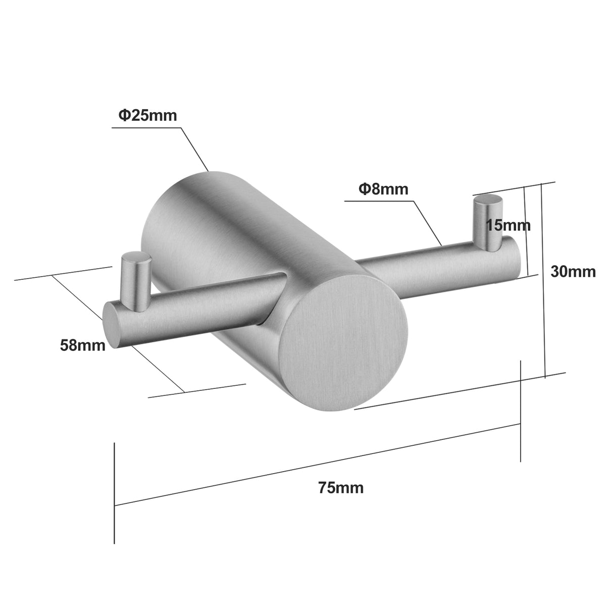 Brushed Nickel Robe Hook