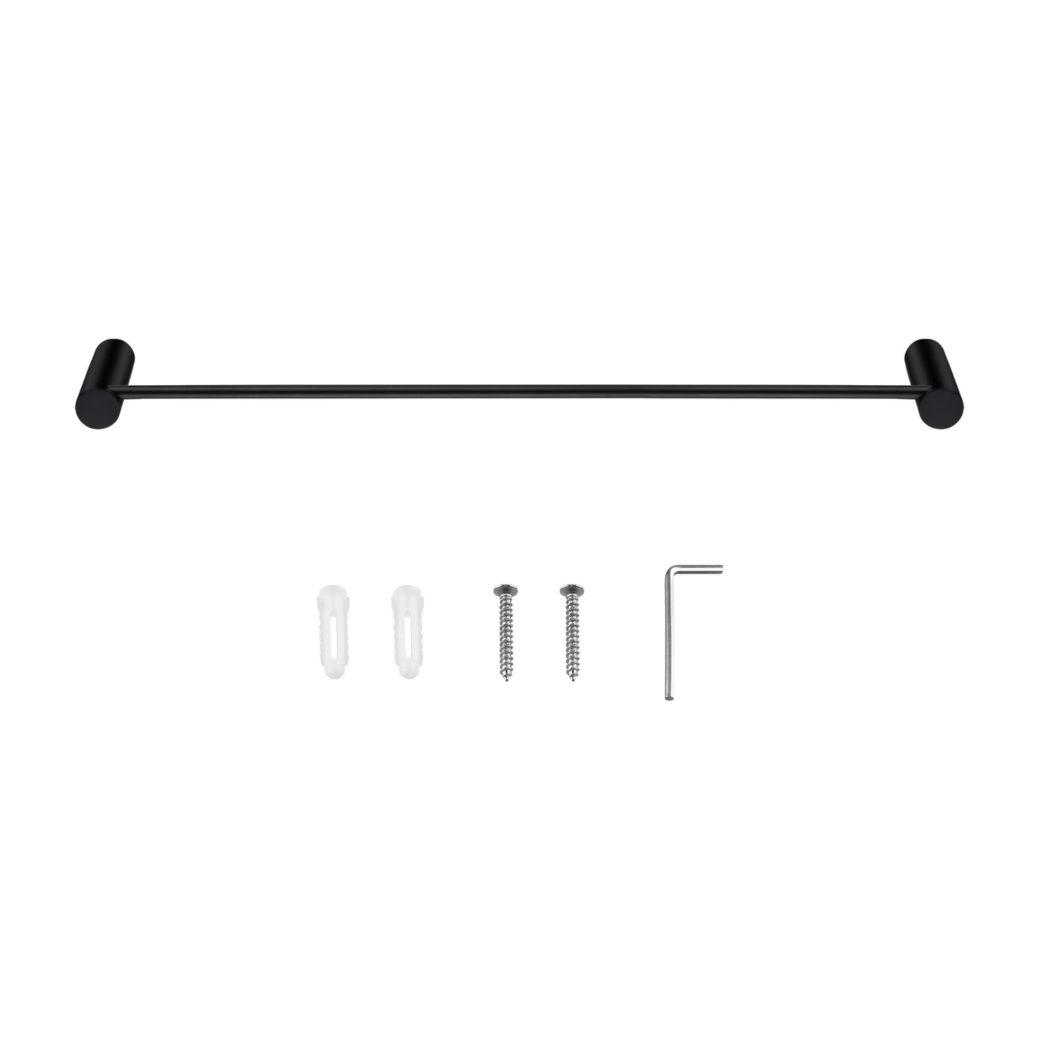 600mm Black Single Towel Rail