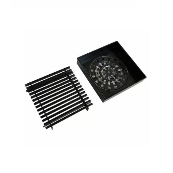 Matte Black 115mm Square Grill Floor Waste
