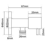 Bathroom Round Chrome 1/4 Turn Washing Machine Stop Tap(One Piece)