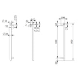 Round Vertical Brushed Brass Electric Heated Towel Rack Single Bar