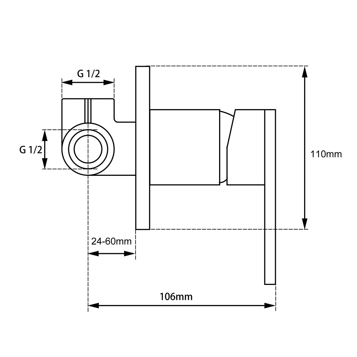 BLAZE - Gunmetal Wall Mixer